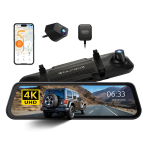 Caméra DVR Rétroviseur 2.5K – Écran Tactile 10”, vue live, Wi-Fi, GPS, Vision Nocturne & Parking 24h