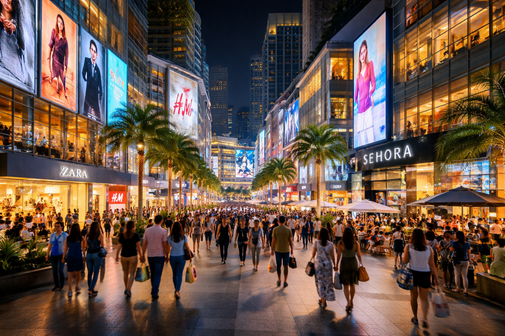 Les quartiers commerçants et zones forte affluence